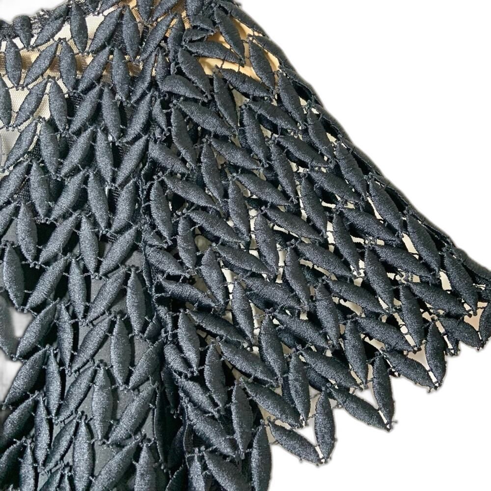 Kay Unger Tatum Floral Lace Midi Dress Black Classic Classy Old Money NWT Size 4 - Picture 7 of 15